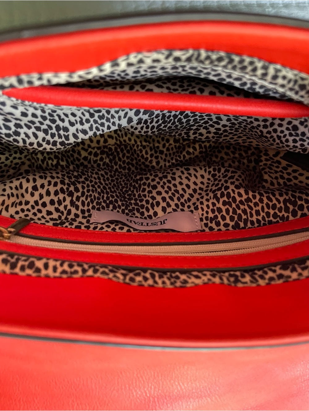 JustFab Orange Studded Saddle Crossbody Purse - Picture 6 of 11